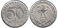 moneta Nazi Germany 50 pfennig 1939