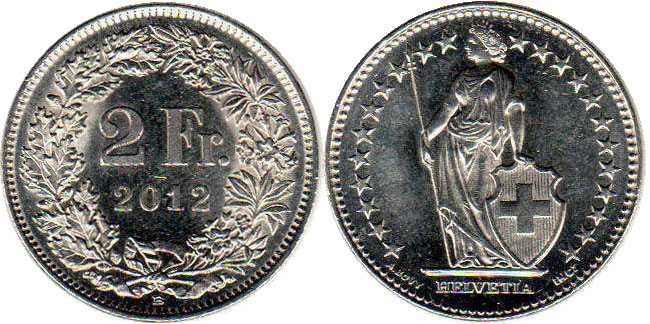 Coin Switzerland 2 franken 2012