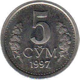 coin Uzbekistan 5 sum 1997