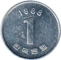 coin South Korea 1 won 1988