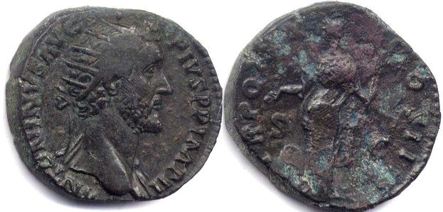 moneta Impero Romano Antonino Pio Dupondio