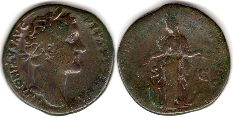 moneta Impero Romano Antonino Pio Sesterzio