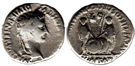 moneta Impero Romano Augusto denario 
