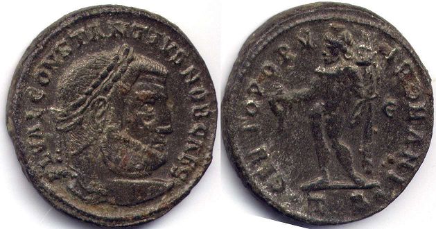 moneta Impero Romano Costanzo Cloro follis