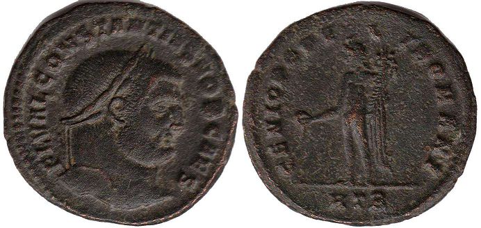 moneta Impero Romano Costanzo Cloro follis