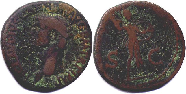 coin Roman Empire Tiberius as