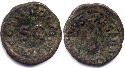 moneta Impero Romano Tiberio Quadrante 