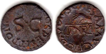 moneta Impero Romano Tiberio Quadrante 