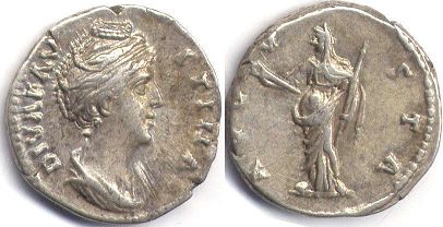 moneta Impero Romano Faustina I denario 