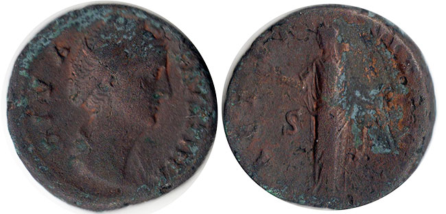 moneta Impero Romano Faustina Ias