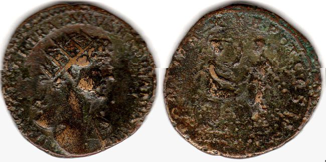 moneta Impero Romano Adriano Dupondio