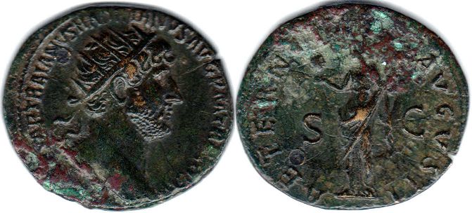 moneta Impero Romano Adriano Dupondio