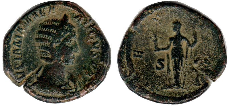 moneta Impero Romano Giulia Mamaea Sesterzio 