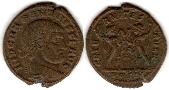 moneta Impero Romano Massenzio follis