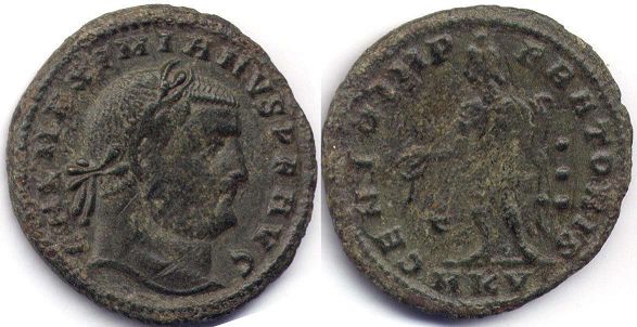 moneta Impero Romano Galerio follis