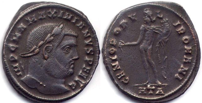 moneta Impero Romano Massimiano follis