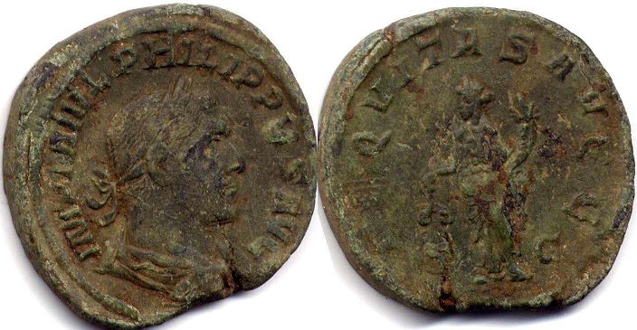moneta Impero Romano Filippo I l'Arabo Sesterzio 