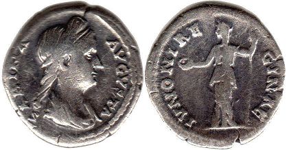 moneta Impero Romano Sabina denario 