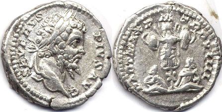 coin Roman Empire Septimius Severus denarius