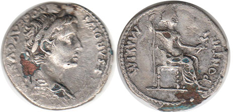 moneta Impero Romano Tiberio denario 