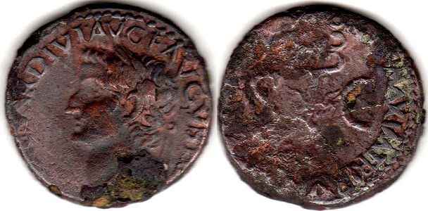moneta Impero Romano Tiberio as