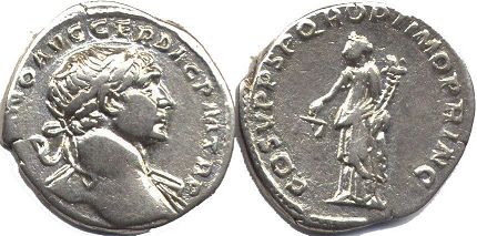 moneta Impero Romano Traiano denario 