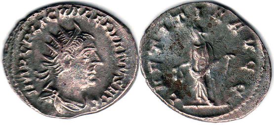moneta Impero Romano Valeriano antoninianus