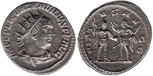 moneta Impero Romano Valeriano antoninianus