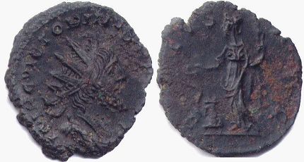 moneta Impero Romano Vittorino antoninianus