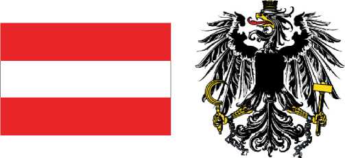 State flag and coat of arms of the Republic of Austria