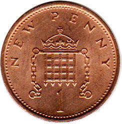 coin Great Britain 1 penny 1976