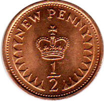 coin Great Britain 1 penny 1975