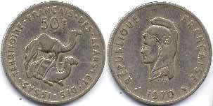 coin Afar and Issas 50 francs