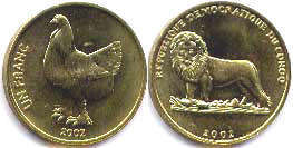 coin Congo 1 franc 2002