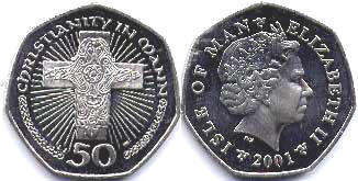 coin Isle of Man 50 pence 2001