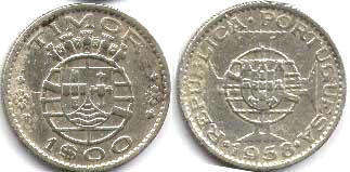 coin Timor 1 escudo 1958