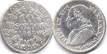 moneta Papal State 10 soldi 1868