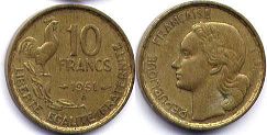 coin France 10 francs 1951