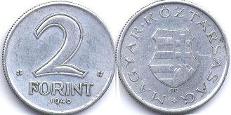 coin Hungary 2 forint 1946