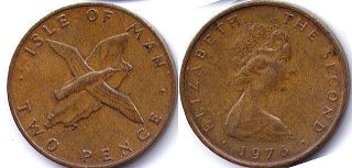 coin Isle of Man 2 pence 1976