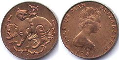 coin Isle of Man 1 penny 1981