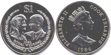 coin Cook Islands 1 dollar 1986