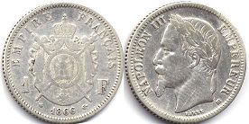 coin France 1 franc 1866
