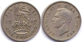 coin UK 1 shilling 1949