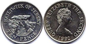 coin Jersey 10 pence 1992
