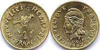coin New Hebrides 1 franc 1982