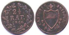 Münze Fribourg 2.5 rappen 1807