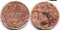 coin Lucerne 1 rappen 1839