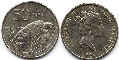 coin Cook Islands 50 cents 1988