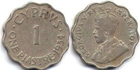 coin Cyprus 1 piaster 1934